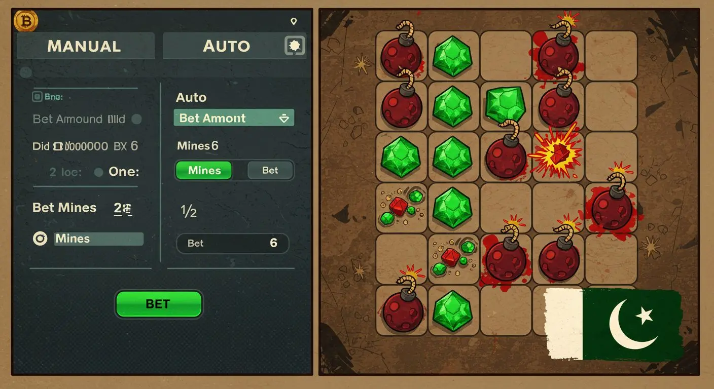 Interface stake mines game